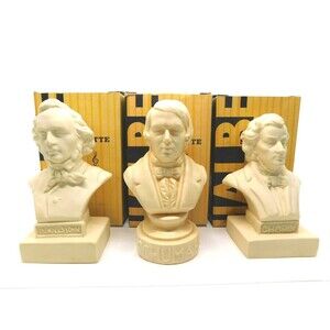 Vintage Halbe Statuette Lot of 7 Figures Busts Famous Music Composers